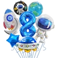 Detailed astronaut balloon set with rocket, UFO, and Earth foil balloons for space theme party - Space Theme Set - Number 8