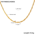 Elegante goldene Halskette aus Titanstahl mit Rautenmuster-Gravur und minimalistischem Stil - Gold Glatte Halskette (TXP079) / Gold