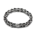 Vintage silver-gray Byzantine titanium steel bracelet for men with thick box chain links - 8mm Bracelet (KB154553-Z)