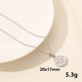 Collana con ciondolo a stella pentacolo argento con bordo testurizzato e catena - Pendente Pentagramma Intrecciato / Argento