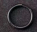 Minimalist circular hoop earrings in sleek black metal finish with smooth surface - 2.5mm Wire 8mm Inner Diameter / Black