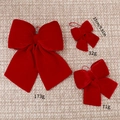 Fiocchi di Natale in velluto rosso in tre dimensioni per decorazioni per l'albero fai da te - Set da 3 pezzi / Rosso