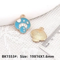 Macro view of mushroom enamel alloy charm with ruler showing 19x16mm dimensions - Blue Medium Mushroom (BK1553#)