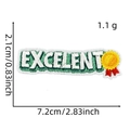 Detailed size view of EXCELLENT letter embroidery patch with green border and dimensions - EXCELLENT (11#)
