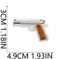 Detailed embroidery patch of an M1911 pistol with measurements 4.9cm by 3cm - Handgun Style (No. 6)