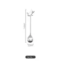 Silver stainless steel cat-shaped coffee spoon with silhouette handle, 14.5cm length - Silver Standing Cat Spoon
