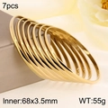 7-piece set of 18k gold-plated 3.5mm titanium steel bangles with polished finish - 7-Piece Set / Gold 68mm (KB185452-LO)