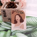 Pink jewelry display card with stylish female illustration placed by a rose and succulent - Impression Girl Style Three