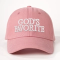 Casquette rose avec broderie 3D blanche GOD'S FAVORITE et sangle réglable - Réglable / Rose foncé