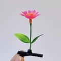 Cute pink daisy sprout hair clip with green leaf on a metal alligator duckbill pin - Pink Sun Flower