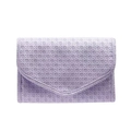 Tragbare lavendelfarbene Schmucktasche mit gewebter Textur und elegantem Faltdesign für Reisen - PU-Leder / Groß / Lila