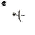 Silver G23 titanium moon-shaped labret piercing with 11.2mm length dimension - NO 3-Minimalist Moon / Steel