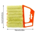 Oranje jaloeziereinigingsborstel met groene microvezel en afmetingen 16x13.5cm - Oranje