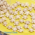 Detail view of 13mmx17mm synthetic turquoise turtle beads for DIY jewelry making - Sea Turtle (13mmx17mm)