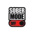 Enamel metal badge with Sober Mode Off text in black and white with red slider - Sober Mode Off Switch Style (QHXZ3067)