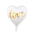 Ballon en aluminium blanc en forme de cœur avec inscription love dorée pour mariage - Style Cœur Blanc Love Paillettes Dorées