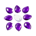 Purple teardrop acrylic crystal sew-on rhinestones with faceted finish for DIY crafts - 13x18mm Deep Purple 50pcs/Pack