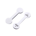 White dumbbell-shaped self-adhesive jewelry price tag with Size 7 print mark - Size 7 / 100pcs Pack / White