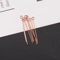 Detailed view of rose gold stainless steel eye pins for DIY jewelry making and beading - Eye Pin Rose Gold