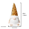 Golden sequined Christmas gnome plush doll with dimensions 30cm height and 16cm width - Gold Sequined Hat