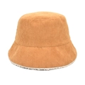 Dettaglio del cappello da pescatore in velluto a coste con fodera in calda lana bianca - M (56-58cm) / Cachi