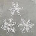 Three white iridescent tinsel snowflake ornaments for Christmas tree decoration - 11CM White Iridescent Snowflake Ornaments (3Pcs) (PS-037)