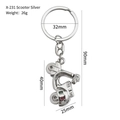 Silver 3D scooter keychain with Italian flag enamel detail and 26g zinc alloy body - Scooter Motorcycle (X-231) / Nickel