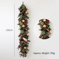Christmas garland with pine cones and Santa doll, 135cm length and 700g weight - 135cm Flowering Pine Needle Decorated Style