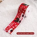 5m red Christmas ribbon with vintage truck and snowflake patterns for festive decor - 5 Meters / Red Car-5m