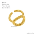 Unregelmäßiger ineinandergreifender offener Ring aus 18K vergoldetem Edelstahl - Unregelmäßiger Ineinandergreifender Offener Stil (1714)