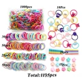 1195pcs kids hair accessory set with colorful rubber bands, clips and cartoon hair ties - 1195PCS Style Boxed Set
