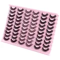 30 pairs of dense Russian volume fiber false eyelashes in pink multi-layer tray - Russian Style 1 (MY30-001)