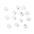 Silver plated CCB cube spacer beads for DIY jewelry making and bracelet accessories - Square Spacer Beads / 5mm 100pcs/Pack / Silver