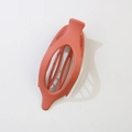 Matte coral orange oval hair claw clip with large grip for thick hair styling - Individual OPP Bag / Matte Orange Red