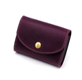 Portefeuille vintage en cuir violet avec fentes en accordéon et boucle métallique - Violet Crazy Horse