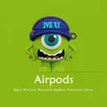 Green Mike Wazowski silicone case for AirPods Pro 2 with purple MU sports cap design - Big Eyes + Carabiner / AirPods 1/2 Gen