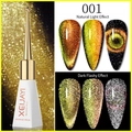 Golden cat-eye gel polish 10ml with natural and flashy dark flash lighting effects - LC Magic Galaxy Cat Eye 01