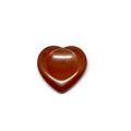 Polished heart-shaped thumb worry stone in reddish-brown natural crystal gemstone - Red Jasper