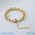 Golden 8mm chunky Cuban chain bracelet in 18K gold plated stainless steel for women - O-Chain Round Link Gold (KB1862270-Z) / 8mm Wide-16cm Plus 5cm Extension