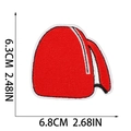 Size details of the red school bus embroidery patch showing 6.8cm width and 6.3cm height - Red Patch Block Style (X30QC-095-18)