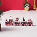 Four-section wooden Christmas train with Santa and gingerbread man festive ornaments - Brown Santa Claus Train / Brown