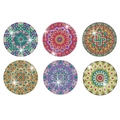 Set of six colorful mandala pattern DIY diamond painting coasters with sparkling finish - Mandala Patterns (Without Stand) / 6-Piece Set