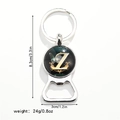 Detailed size specifications for the silver butterfly letter Z bottle opener keychain - Letter Z