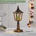 Gouden zeshoekige kerstlantaarn met miniatuur kerstboom en glitters in water 21cm - Zeshoekige Kerstboom Stijl / Goud