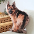 Detailed realistic 3D German Shepherd plush pillow on a cozy light wooden sofa - German Shepherd 27*45cm
