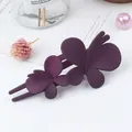 Elegant purple matte double butterfly hair clip for sophisticated updo hairstyles - Violet Blue