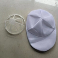 White mesh hat washing bag with round plastic frame to prevent deformation in machine - Set (With Plastic Frame) / Large / White