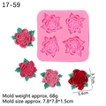 Stampo in silicone rosa a 4 cavità per rose fai-da-te e decorazioni per torte fondant - Rosa 2#