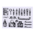 Transparent vintage office icons silicone stamp set for DIY journaling and scrapbooking - No.3-Vintage Stationery Set