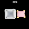 Pillow shape silicone mold with pink clay model for DIY handmade chocolate and fondant - B100 / Clear